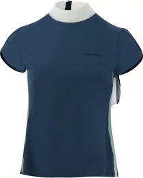 Produktbild von Equithème Reitturnier Poloshirt Damen Weiß Blau XL
