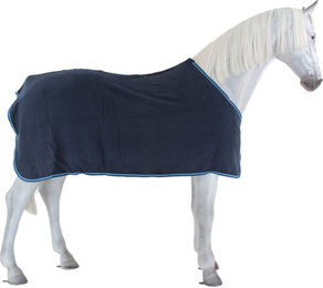Equithème Riding World Frotteedecke für Pferde aus Baumwolle Blau 155 cm – Bild 1 von 3