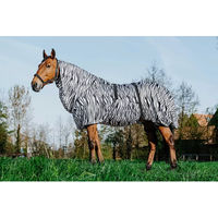 Produktbild von Equithème Riding World Zebra Ekzemendecke für Pferde mit Bauchlatz 95 cm