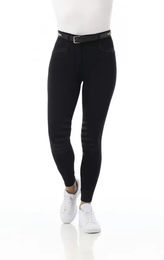 Equithème Safir Reithose Damen mit Silikon Kniebesatz Schwarz/Blau Größe 36 – Bild 1 von 5