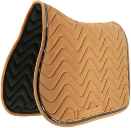 Equithème Sattelunterlage Glossy für Pferde aus Velours in Schwarz und Orange – Bild 1 von 1