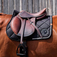 Produktbild von Equithème Schabracke Badge 2.0 aus Polyester für Warmblut in Blau oder Schwarz