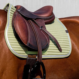 Equithème Schabracke Spring Sattelunterlage für Pferde in Grün aus Polyester für Warmblut – Bild 1 von 8