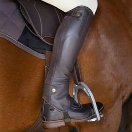 Equithème Soft Half Chaps Unisex Leder Braun XS – Bild 1 von 2