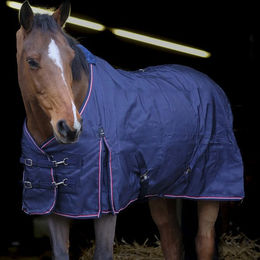 Equithème Stalldecke mit Gehfalte 840D 300g für Pferde Größe 135 cm Marineblau – Bild 1 von 5
