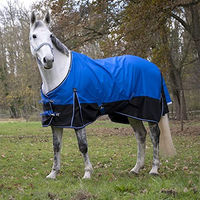 Produktbild von EquiTheme Stalldecke TYREX 1200D AISANCE für Pferde blau/schwarz 150cm