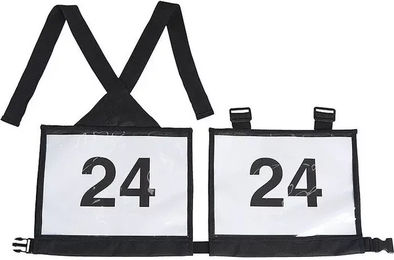 Produktbild von Equithème Startnummernhalter für Reiter aus wasserabweisendem Polyester in Schwarz