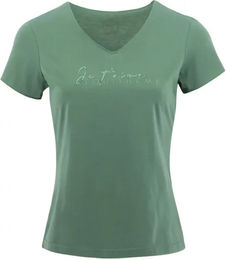 Produktbild von Equithème T-Shirt Rehane Je t'aime aus Baumwolle für Damen in Grün Größe XS