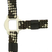 Produktbild von Equithème Tressé Halfter und Führstrick für Warmblut in Beige Braun Schwarz