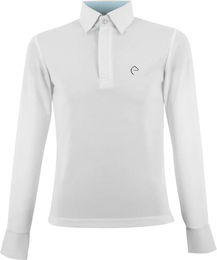 Produktbild von Equithème Turnier-Poloshirt für Kinder mit langen Ärmeln Weiß