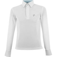 Produktbild von Equithème Turnier-Poloshirt für Kinder mit langen Ärmeln Weiß