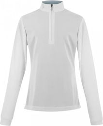Produktbild von Equithème Turnier-Poloshirt mit langen Ärmeln für Damen in Weiß XL