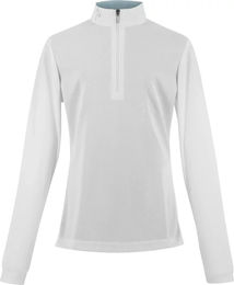 Produktbild von Equithème Turnier-Poloshirt mit langen Ärmeln für Mädchen in Weiß Größe 14 Jahre
