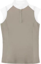 Produktbild von Equithème Turnier-Poloshirt Reiten Damen Judith in Braun und Beige