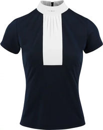 Produktbild von Equithème Turnierpolo Damen Doha Reitshirt aus Baumwolle Weiß Blau XS