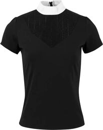 Produktbild von Equithème Turnierpolo Funza Reitshirt Damen Schwarz Größe L