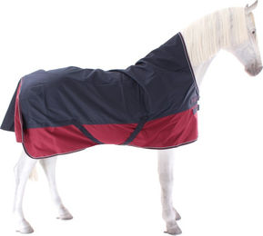 Equithème Tyrex 1200D Pferdedecke mit High Neck in Marineblau und Bordeaux – Bild 1 von 7