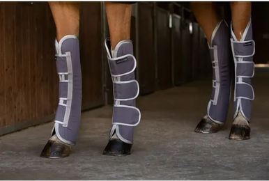 Produktbild von Equithème Tyrex 1200D Transportgamaschen für Ponys aus Polyester in Braun und Grau