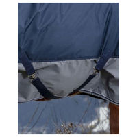 Produktbild von Equithème Tyrex 600 D Hochhals-Pferdedecke mit Halsteil Marineblau/Grau 175 cm