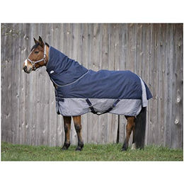 Equithème Tyrex 600 D Outdoor-Decke für Pferde Marineblau/Grau 206 cm – Bild 1 von 5