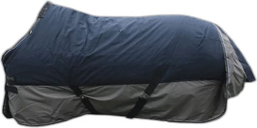 Equithème Tyrex 600 D Outdoor-Pferdedecke aus Polyester in Marineblau/Grau 145 cm – Bild 1 von 4