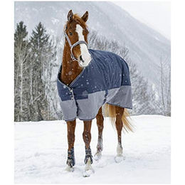 Equithème Tyrex 600 D Outdoor-Pferdedecke aus Polyester in Marineblau/Grau 168 cm – Bild 1 von 6
