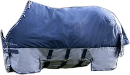 Produktbild von Equithème Tyrex 600 D Outdoor-Pferdedecke mit Bauchgurt in Blau