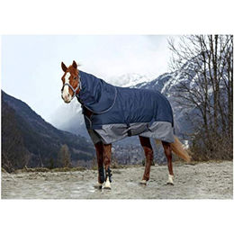 Equithème Tyrex 600 D Pferdedecke für den Außenbereich in Marineblau/Grau 130 cm - 150 g – Bild 1 von 6