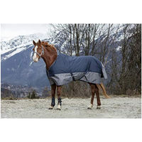 Produktbild von Equithème Tyrex 600 D Pferdedecke für Outdoor mit 150g Füllung Marineblau/Grau 160 cm
