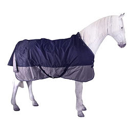 Equithème Tyrex 600 D Pferdedecke mit Fleece-Fütterung Marineblau Grau 206 cm – Bild 1 von 4