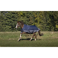 Produktbild von Equithème Tyrex 600 D Pferdedecke ohne Füllung mit Polar Fleece Marineblau Grau Größe 153/5'0''/110cm