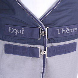 Equithème Tyrex 600 D Pferdedecke Outdoor Marineblau Grau 160 cm - 300 g – Bild 1 von 4