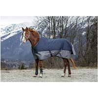Produktbild von Equithème Tyrex 600 D Pferdedecke Outdoor Marineblau Grau 168 cm