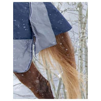 Produktbild von Equithème Tyrex 600 D Turnout Pferdedecke mit Bauchgürtel Navy/Grau 215 cm