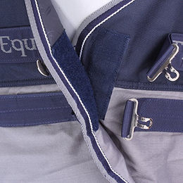 Equithème Tyrex 600 Hochhals-Pferdedecke aus Polyester Marineblau/Grau 183 cm – Bild 1 von 4