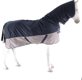 Equithème Tyrex 600D Combo Pferdedecke mit Halsteil Navy/Grau – Bild 1 von 3
