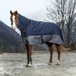 Equithème Tyrex 600D Combo Pferdedecke Outdoor Navy/Grau 168 cm – Bild 1 von 3