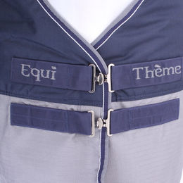 Equithème Tyrex 600D Outdoor-Pferdedecke 450g Marineblau/Grau 206 cm – Bild 1 von 5