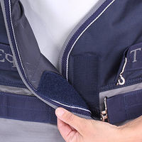 Produktbild von Equithème Tyrex 600D Outdoor-Pferdedecke mit 300g Füllung Marineblau/Grau 175 cm - 300 g