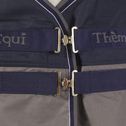 Equithème Tyrex 600D Pferdedecke mit Polar Fleece marineblau/grau Größe 130 – Bild 1 von 5