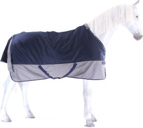 Equithème Tyrex 600D Pferdedecke Outdoor 300g Marineblau/Grau 123 cm – Bild 1 von 4