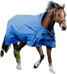 Equithème Tyrex Aisance Pferdedecke für draußen mit Stehkragen 1200D 150g Blau – Bild 1 von 6