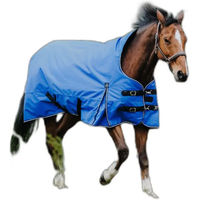 Produktbild von Equithème Tyrex Aisance Pferdedecke für draußen mit Stehkragen 1200D 150g Blau