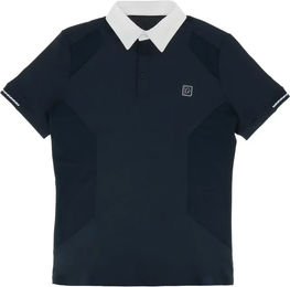 Equithème Victor Reit-Poloshirt für Herren in Weiß-Blau Größe S aus Polyester – Bild 1 von 4