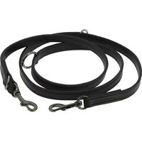 Produktbild von Equithème Vortex Hundeleine als Doppelleine aus Kunstleder in Schwarz