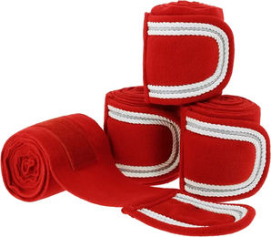 Equithème Xmas Polobänder für Pferde aus Fleece in Rot Silber Weiß 4er Pack – Bild 1 von 1