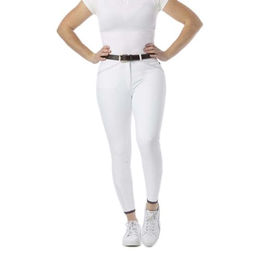 Equithème Yolande Reithose für Damen in Weiß mit Mid Grip und wasserabweisender Polyamid-Beschichtung Größe 40 – Bild 1 von 9