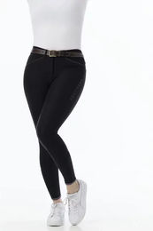 Produktbild von Equithème Yolande Reithose mit Mid Grip für Unisex in Schwarz Größe 38 aus wasserabweisendem Nylon