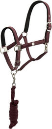 Produktbild von Equiva Halfter aus Satin mit Strick in Braun für Vollblut Pferde