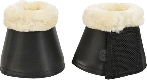 Produktbild von EQUIVA Hufglocken mit Fell aus Neopren in Grau und Schwarz Größe L